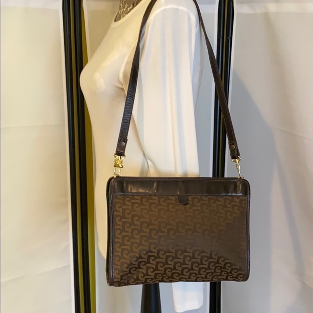 Vintage Pierre Cardin Brown Monogram Canvas Bag